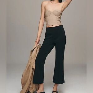 Maeve Black Margot Kick Flare Cropped Pants